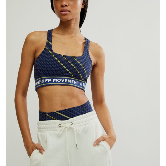 🆕 FP MOVEMENT Never Better Logo Square Neck Sports Bra / Black Combo - Picture 1 of 9